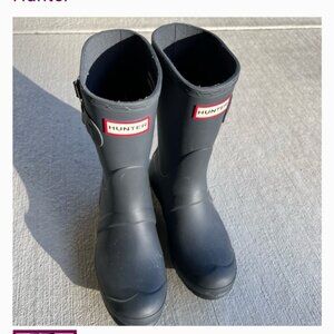HUNTER Women's BOOTS Original Short Black Size US 8
